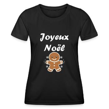 Joyeux noel pain d'épice - T-shirt sport Femme - noir - Devant - AI Model Female 172 light (172cm)