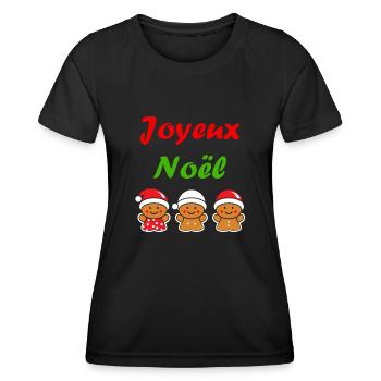 Joyeux noel pain d'épice - T-shirt sport Femme - noir - Devant - AI Model Female 172 light (172cm)