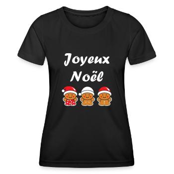 Joyeux noel pain d'épice - T-shirt sport Femme - noir - Devant - AI Model Female 172 light (172cm)
