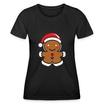 Lebkuchenmann - Frauen Funktions-T-Shirt - Schwarz - Vorne - AI Model Female 172 light (172cm)