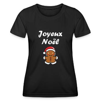 Joyeux noel pain d'épice - T-shirt sport Femme - noir - Devant - AI Model Female 172 light (172cm)