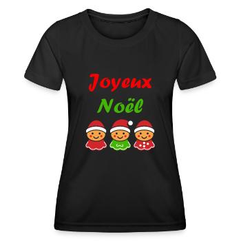 Joyeux noel pain d'épice - T-shirt sport Femme - noir - Devant - AI Model Female 172 light (172cm)