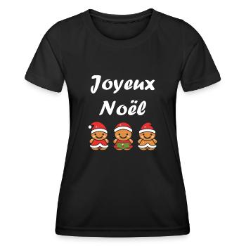 Joyeux noel pain d'épice - T-shirt sport Femme - noir - Devant - AI Model Female 172 light (172cm)