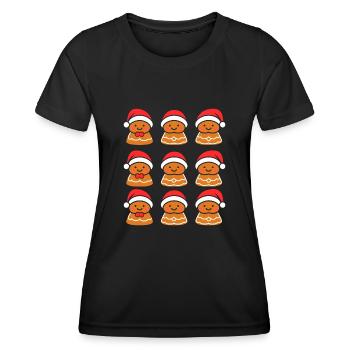 Lebkuchenmann - Frauen Funktions-T-Shirt - Schwarz - Vorne - AI Model Female 172 light (172cm)
