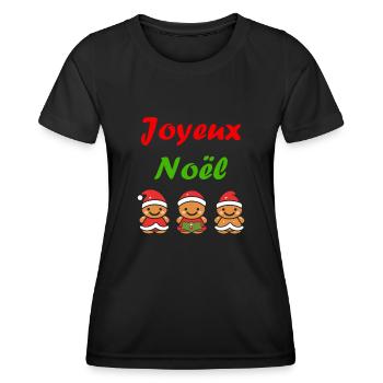 Joyeux noel pain d'épice - T-shirt sport Femme - noir - Devant - AI Model Female 172 light (172cm)