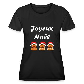 Joyeux noel pain d'épice - T-shirt sport Femme - noir - Devant - AI Model Female 172 light (172cm)