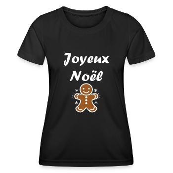 Joyeux noel pain d'épice - T-shirt sport Femme - noir - Devant - AI Model Female 172 light (172cm)