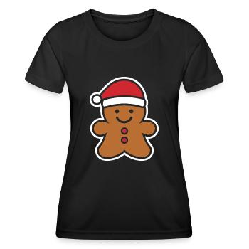 Lebkuchenmann - Frauen Funktions-T-Shirt - Schwarz - Vorne - AI Model Female 172 light (172cm)