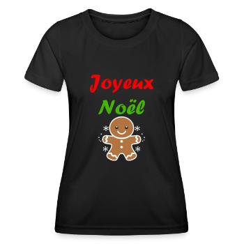 Joyeux noel pain d'épice - T-shirt sport Femme - noir - Devant - AI Model Female 172 light (172cm)
