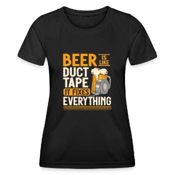 Duct Tape Panzertape Handwerker Klebeband - Frauen Funktions-T-Shirt - Schwarz - Vorne - AI Model Female 172 light (172cm)