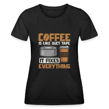 Duct Tape Panzertape Handwerker Klebeband - Frauen Funktions-T-Shirt - Schwarz - Vorne - AI Model Female 172 light (172cm)