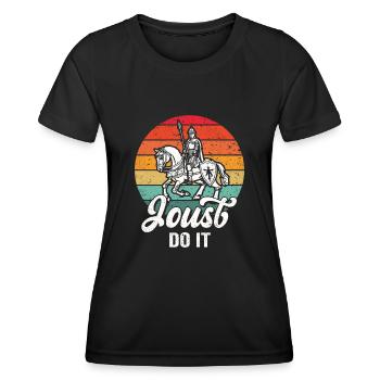 Joute Chevalier Médiéval Renaissance Chevaliers Armure - T-shirt sport Femme - noir - Devant - AI Model Female 172 light (172cm)
