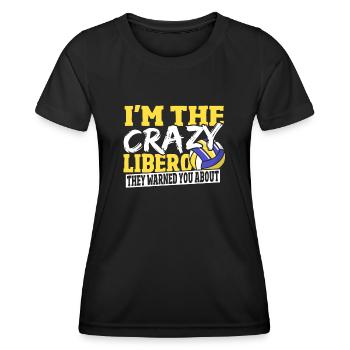 Je suis le libéro fou contre lequel ils t’ont mis en garde - T-shirt sport Femme - noir - Devant - AI Model Female 172 light (172cm)