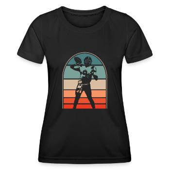 Football américain - T-shirt sport Femme - noir - Devant - AI Model Female 172 light (172cm)