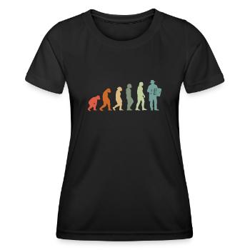 Accordéon Musicien Accordéon Accordéon Vintage Evolution - T-shirt sport Femme - noir - Devant - AI Model Female 172 light (172cm)