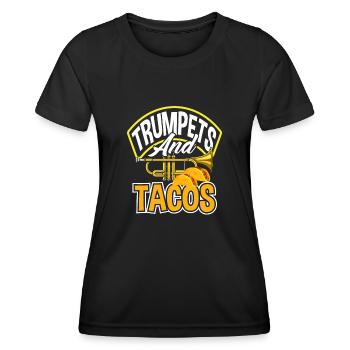 Trompete Trompeter Trompeten Spieler - Frauen Funktions-T-Shirt - Schwarz - Vorne - AI Model Female 172 light (172cm)