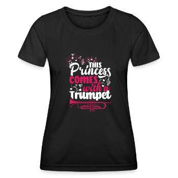 Trompete Trompeter Trompeten Spieler - Frauen Funktions-T-Shirt - Schwarz - Vorne - AI Model Female 172 light (172cm)