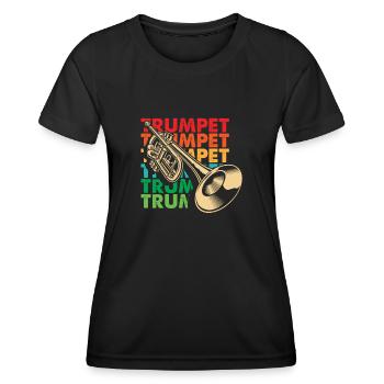 Trompete Trompeter Trompeten Spieler - Frauen Funktions-T-Shirt - Schwarz - Vorne - AI Model Female 172 light (172cm)