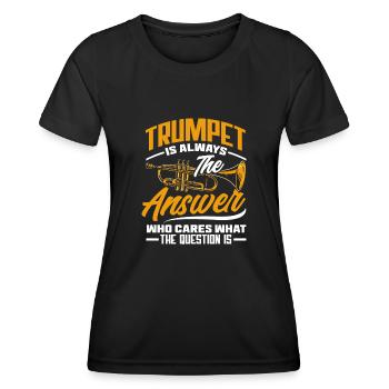 Trompete Trompeter Trompeten Spieler - Frauen Funktions-T-Shirt - Schwarz - Vorne - AI Model Female 172 light (172cm)