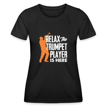 Trompete Trompeter Trompeten Spieler - Frauen Funktions-T-Shirt - Schwarz - Vorne - AI Model Female 172 light (172cm)