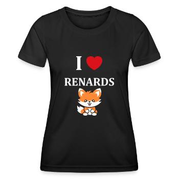 petit renard - T-shirt sport Femme - noir - Devant - AI Model Female 172 light (172cm)