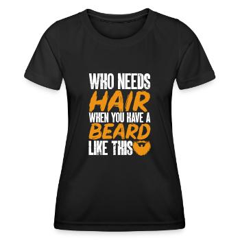 Bald Head Baldness Beard Bald Head - Women's Functional T-Shirt - black - Front - AI Model Female 172 light (172cm)