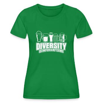 Craft beer Diversity brewing Hops Malt - Women's Functional T-Shirt - kelly green - Front - AI Model Female 172 dark (172cm)
