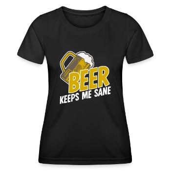 Brassage de bière Bière artisanale - T-shirt sport Femme - noir - Devant - AI Model Female 172 light (172cm)