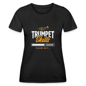 Trompete Trompeter Trompeten Spieler - Frauen Funktions-T-Shirt - Schwarz - Vorne - AI Model Female 172 light (172cm)