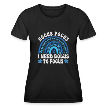 Hocus Pokus I Need Insulin To Focus - Diabetes - Frauen Funktions-T-Shirt - Schwarz - Vorne - AI Model Female 172 light (172cm)