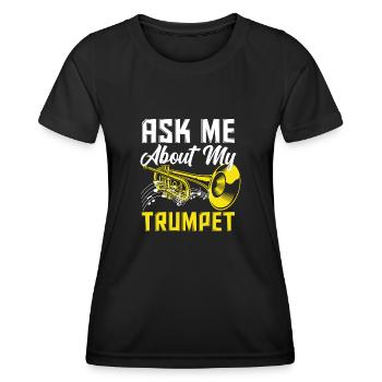 Trompete Trompeter Trompeten Spieler - Frauen Funktions-T-Shirt - Schwarz - Vorne - AI Model Female 172 light (172cm)
