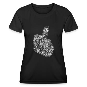 Middle Finger Misanthrope Ants - Frauen Funktions-T-Shirt - Schwarz - Vorne - AI Model Female 172 light (172cm)