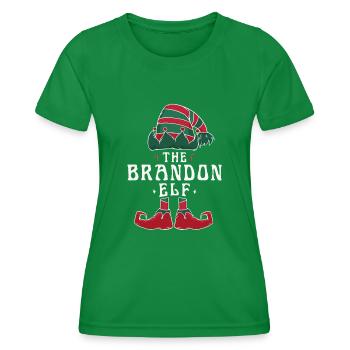 Brandon Elf Familie Passende Gruppe Weihnachten Mama - Frauen Funktions-T-Shirt - Kelly Green - Vorne - AI Model Female 172 dark (172cm)