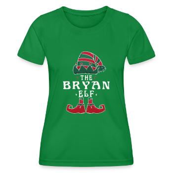 Bryan Elf famille Match groupe Noël maman papa - T-shirt sport Femme - vert - Devant - AI Model Female 172 dark (172cm)