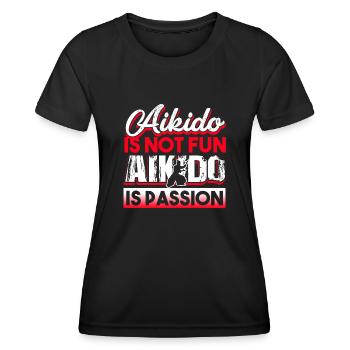 Aikido Aikido is Passion - Women's Functional T-Shirt - black - Front - AI Model Female 172 light (172cm)