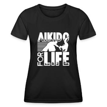 Aikido AiKido For Life - Women's Functional T-Shirt - black - Front - AI Model Female 172 light (172cm)