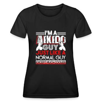 Aikido Aikido Guy Is Cooler - Women's Functional T-Shirt - black - Front - AI Model Female 172 light (172cm)
