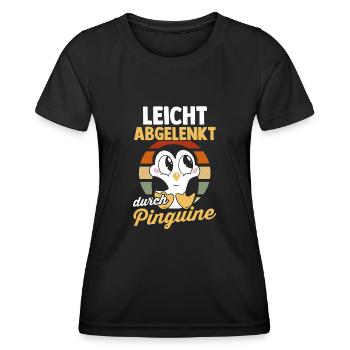Leicht Abgelenkt Durch Pinguine - Frauen Funktions-T-Shirt - Schwarz - Vorne - AI Model Female 172 light (172cm)