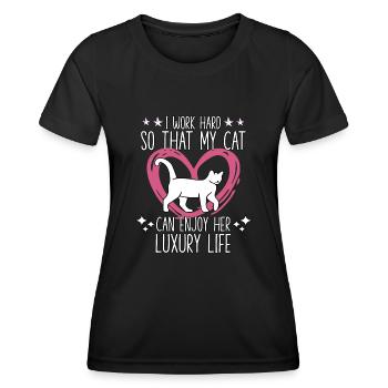 Tenue amusante de propriétaire de chat - T-shirt sport Femme - noir - Devant - AI Model Female 172 light (172cm)