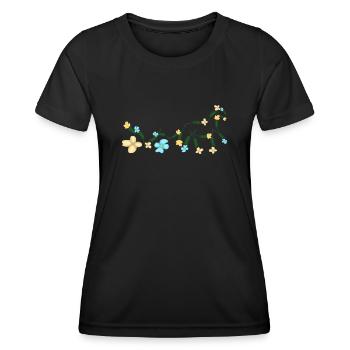 Calèche Fleurs Cocher - T-shirt sport Femme - noir - Devant - AI Model Female 172 light (172cm)