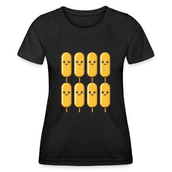 Mais Hundefutter - Frauen Funktions-T-Shirt - Schwarz - Vorne - AI Model Female 172 light (172cm)