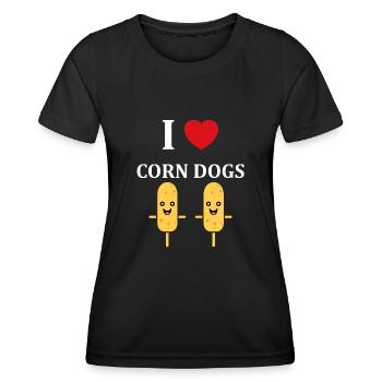 Mais Hundefutter - Frauen Funktions-T-Shirt - Schwarz - Vorne - AI Model Female 172 light (172cm)