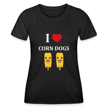 Mais Hundefutter - Frauen Funktions-T-Shirt - Schwarz - Vorne - AI Model Female 172 light (172cm)