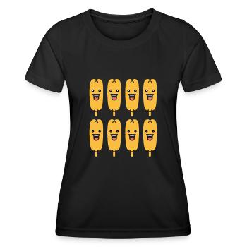 Mais Hundefutter - Frauen Funktions-T-Shirt - Schwarz - Vorne - AI Model Female 172 light (172cm)