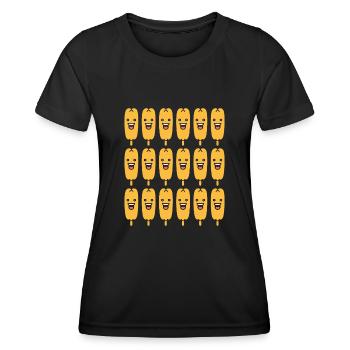 Mais Hundefutter - Frauen Funktions-T-Shirt - Schwarz - Vorne - AI Model Female 172 light (172cm)