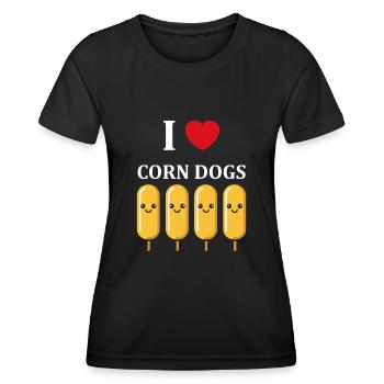 Mais Hundefutter - Frauen Funktions-T-Shirt - Schwarz - Vorne - AI Model Female 172 light (172cm)