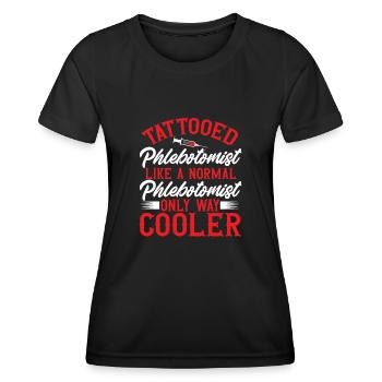 Phlebotomie Blutabnahme Blut Krankenschwester - Frauen Funktions-T-Shirt - Schwarz - Vorne - AI Model Female 172 light (172cm)