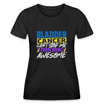 Dysurie de la vessie rubanée d’or violet - T-shirt sport Femme - noir - Devant - AI Model Female 172 light (172cm)
