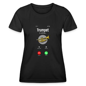 Trompete Trompeter Trompeten Spieler - Frauen Funktions-T-Shirt - Schwarz - Vorne - AI Model Female 172 light (172cm)