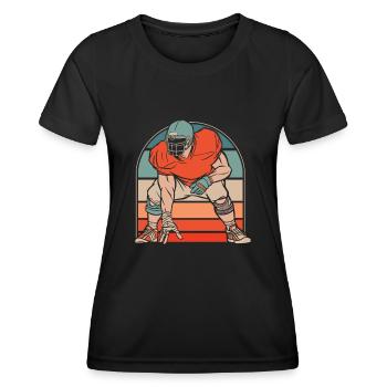 American Football - Frauen Funktions-T-Shirt - Schwarz - Vorne - AI Model Female 172 light (172cm)